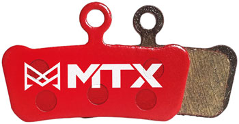 MTX Red Label RACE Disc Brake Pads - Ceramic/Kevlar Compound, SRAM G2 / Guide / Level 4P / Trail, 4-Piston