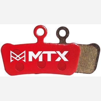 MTX Red Label RACE Disc Brake Pads - Ceramic/Kevlar Compound, SRAM G2 / Guide / Level 4P / Trail, 4-Piston