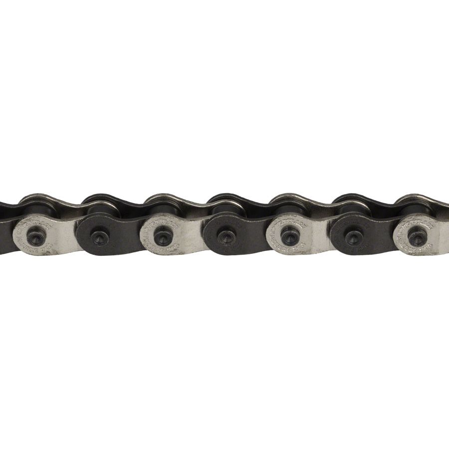 The Shadow Conspiracy Interlock V2 Chain - Single Speed 1/2" x 1/8", 98 Links, Half Link Chain, Silver/Black
