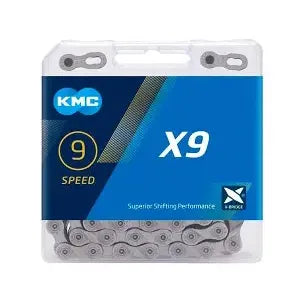 KMC X9 Nickel Plated 9-Speed Chain, Silver/Grey