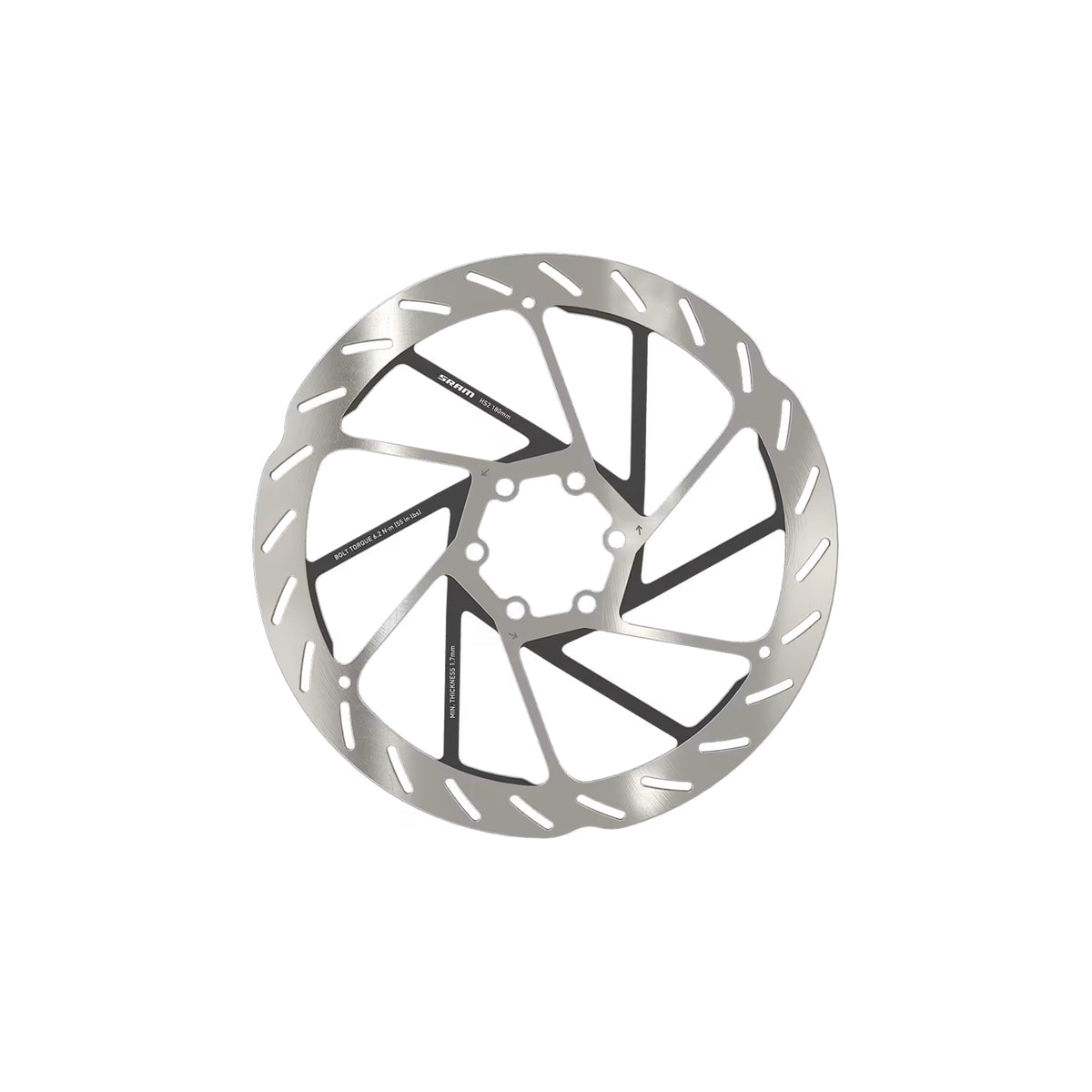 SRAM HS2 6-Bolt Disc Brake Rotor, 180mm Silver
