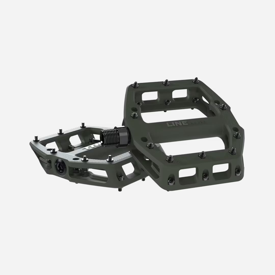Trek Line Elite Flat Pedal Set - Olive Green