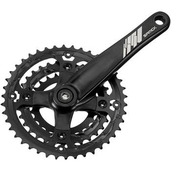 Samox AF26 Crankset - 170mm, 9-Speed, 44/32/22t, 104/64 BCD, JIS Square Taper Spindle Interface, Spindle Bolts Sold Separate, Black
