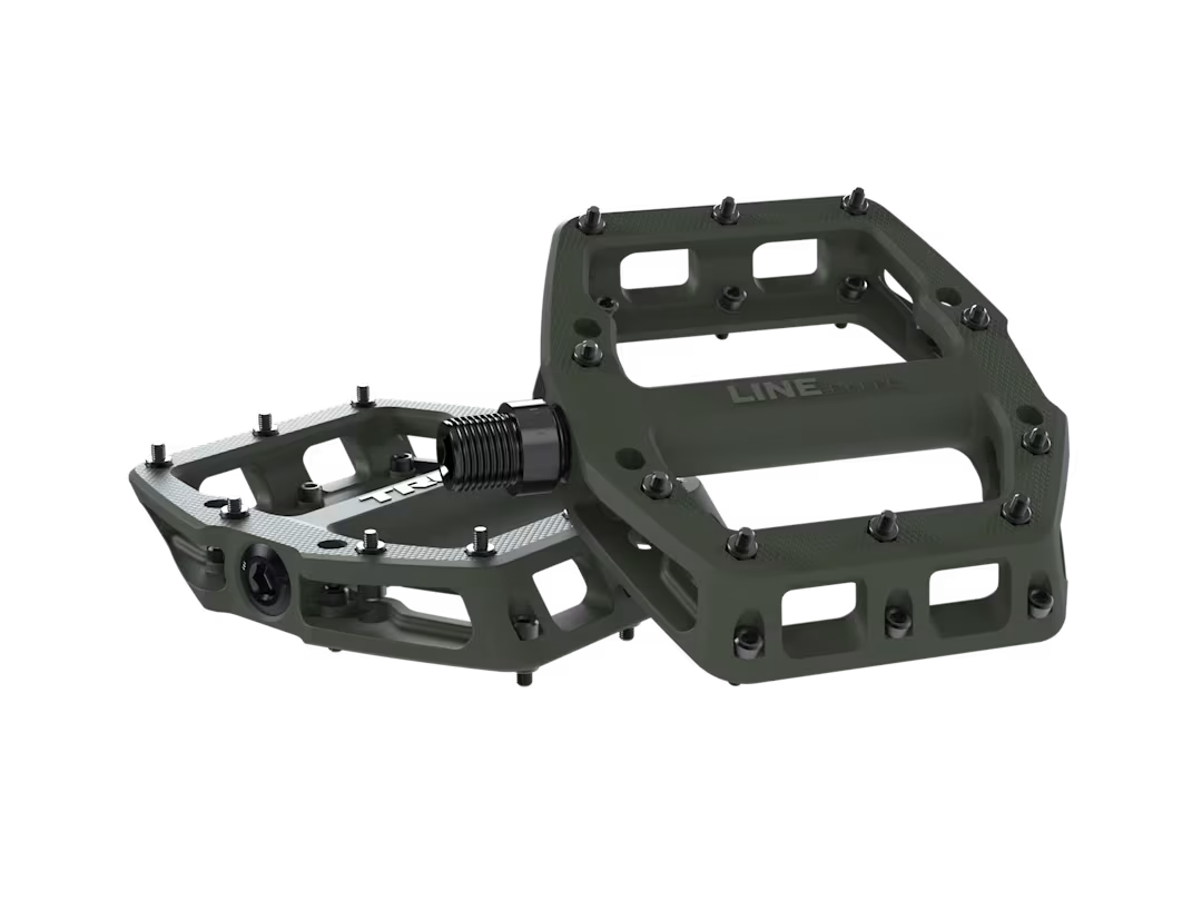 Trek Line Elite Flat Pedal Set - Olive Green